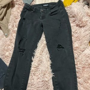 Black mid rise black jeans